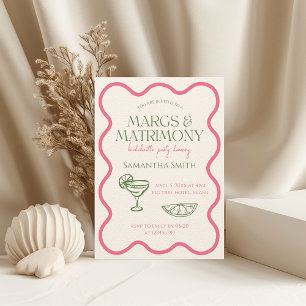 Margs & Matrimony Bachelorette Party Hand Drawn Invitation