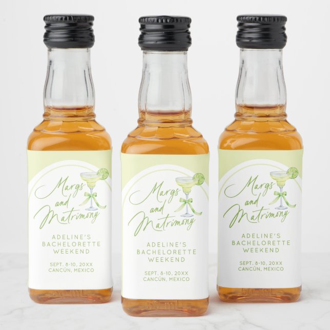 Margs Matrimony Bachelorette Personalised Liquor Bottle Label (Bottles)