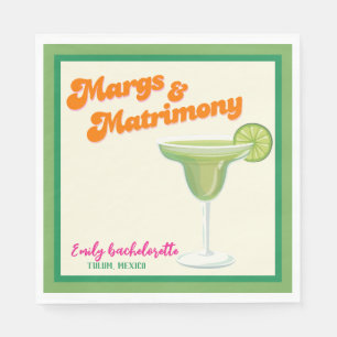 Margs & Matrimony Bachelorette Weekend party Napkin