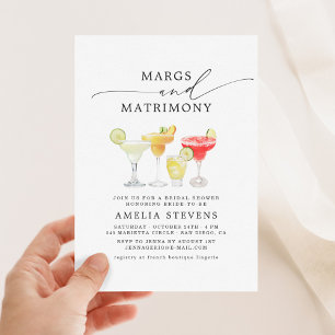 Margs & Matrimony Bridal Shower Bachelorette Invitation