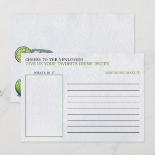Margs & Matrimony Bridal Shower Drink Recipe Enclosure Card