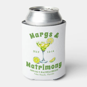 Margs & Matrimony cocktail lime green bachelorette Can Cooler