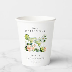 Margs & Matrimony Floral Bridal Shower Paper Cups
