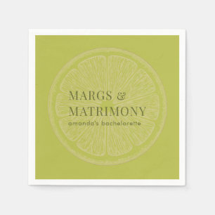 Margs & Matrimony Lime Green Bachelorette Party Na Napkin