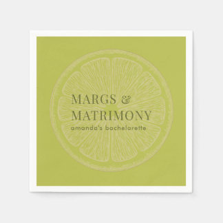 Margs & Matrimony Lime Green Bachelorette Party Na Napkin
