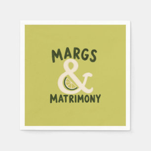 Margs & Matrimony Lime Green Bachelorette Party Napkin