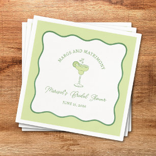 "Margs & Matrimony" Lime Margarita Bridal Shower Napkin