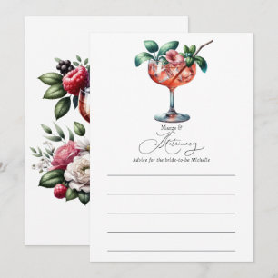 Margs & Matrimony Margarita Bridal Shower Advice Card