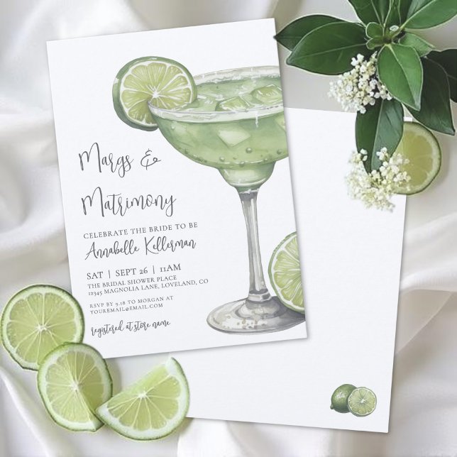 Margs & Matrimony Margarita Bridal Shower Invitation (Margs & Matrimony Margarita Bridal Shower Invitation)