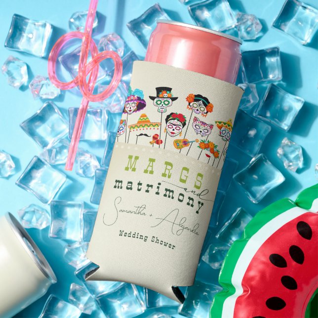 Margs & Matrimony Mexican Fiesta Couples Shower Seltzer Can Cooler (In Situ Summer)