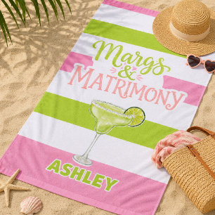 Margs & Matrimony Personalised Bachelorette Beach Towel