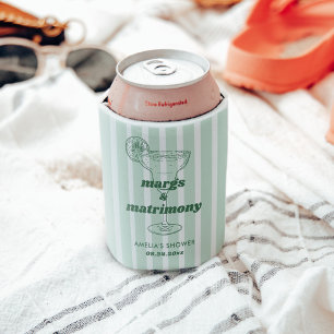 Margs & Matrimony Retro Bachelorette Bridal Shower Can Cooler