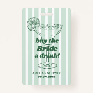 Margs & Matrimony Retro Bachelorette Bridal Shower ID Badge