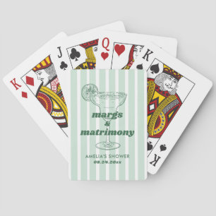 Margs & Matrimony Retro Bachelorette Bridal Shower Playing Cards