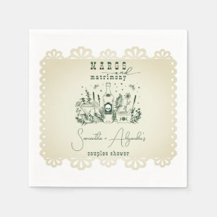 Margs Matrimony Skull Mexican Fiesta Couple Shower Napkin