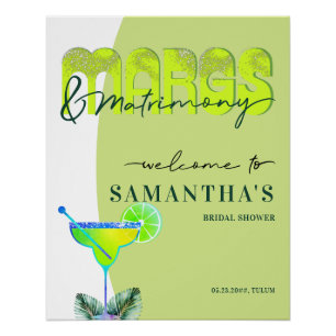 Margs Matrimony Tequila Bridal Shower Bach Welcome Poster