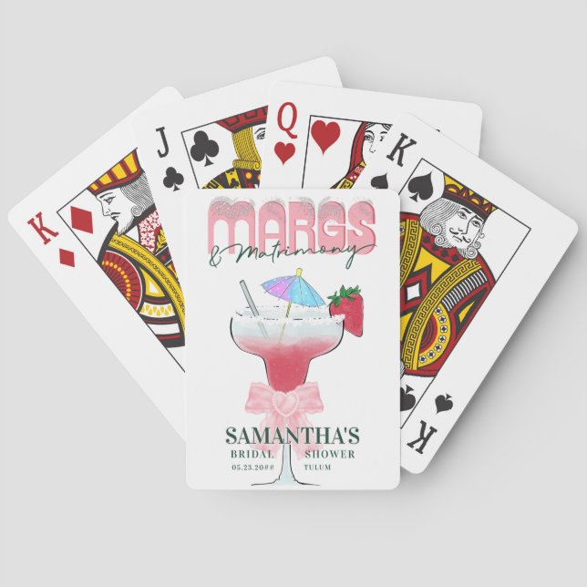 Margs Matrimony Tequila Bridal Shower Bachelorette Playing Cards (Back)