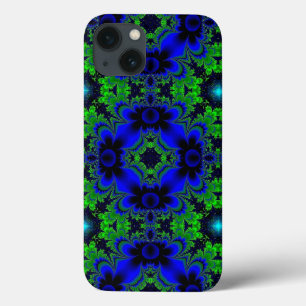 Marguerite , Daisies flowers in blue green black iPhone 13 Case