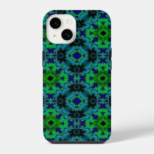 Marguerite , Daisies flowers in green blue black iPhone 14 Case