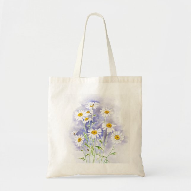 Marguerite daisy hand painted watercolor Margaret  Tote Bag (Front)