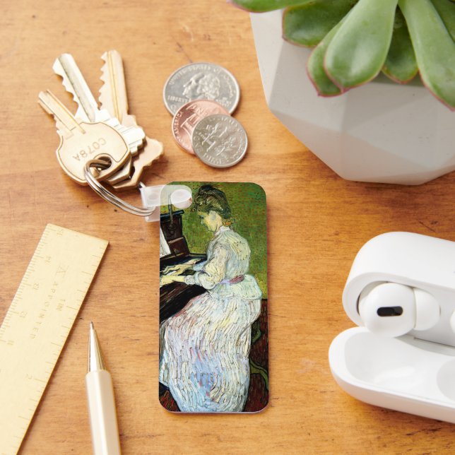 Marguerite Gachet at the Piano by Vincent van Gogh Key Ring (Desk)