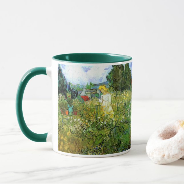 Marguerite Gachet in Garden by Vincent van Gogh Mug (With Donut)