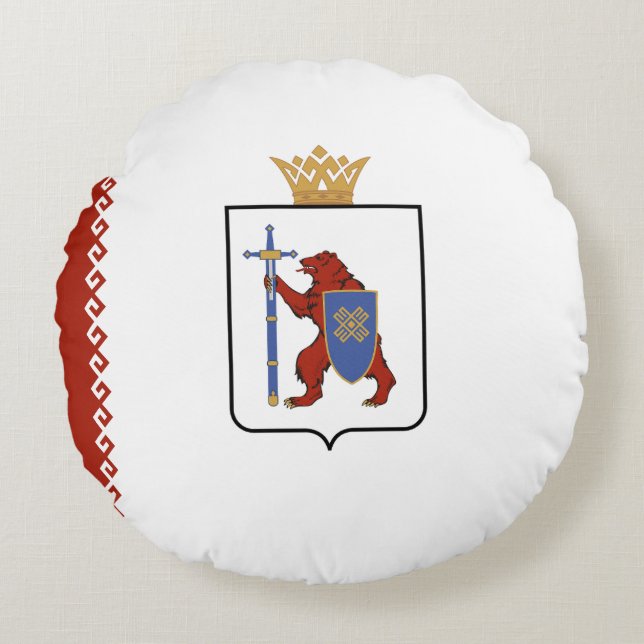 Mari El Flag Round Cushion (Front)