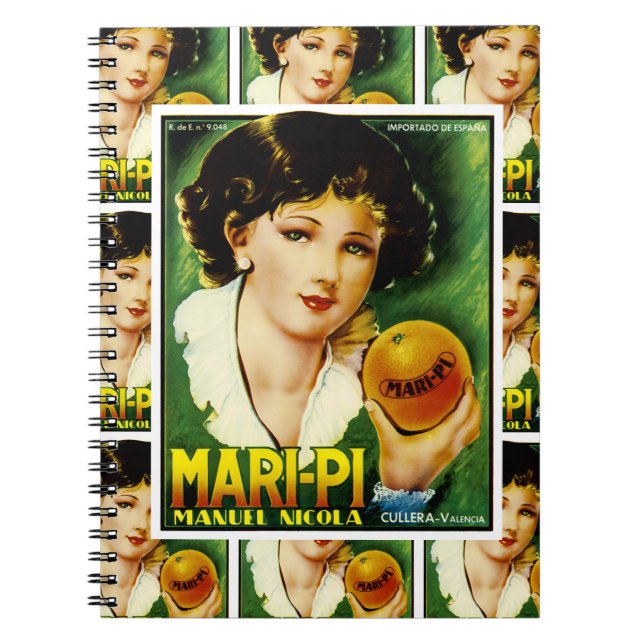 Mari Pi Orange Label multi print Notebook (Front)