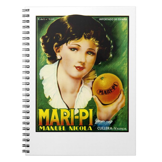 Mari Pi Orange Label Notebook (Front)