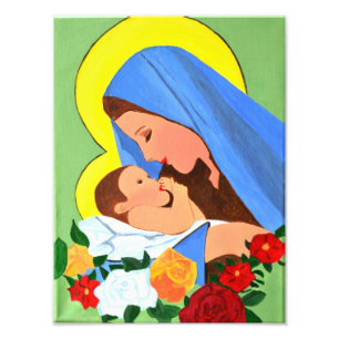 Maria and a baby Jesus print