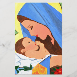 Maria and baby Jesus Stationery