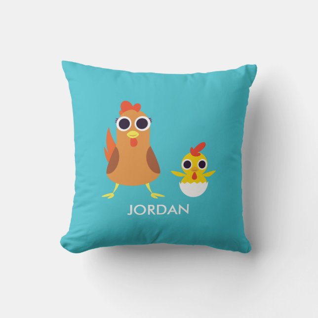 Maria & Bandit the Chickens Cushion (Front)