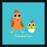 Maria & Bandit the Chickens Poster<br><div class="desc">Maria the chicken is a protective, even anxious Aries mom. She sure does love Bandit and Bayla! Even though Bandit loves to play in the yard and feels ready for anything, he still loves his mom and enjoys eating meals with her. They like to rate the day's corn kernels like...</div>