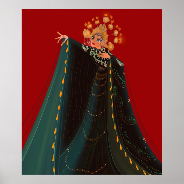 Maria Callas as Turandot cartoon character red ver Poster (Front)