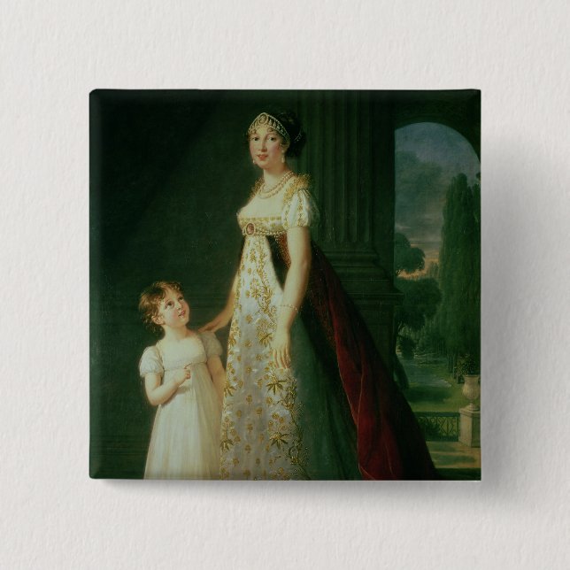 Maria Carolina Bonaparte, Queen of Naples 15 Cm Square Badge (Front)