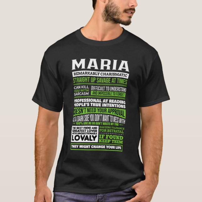 Maria Girl Name Definition T-Shirt (Front)