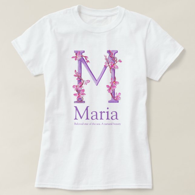 Maria girls M custom name meaning orchid art T-Shirt (Design Front)
