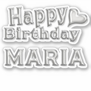 Maria Happy Birthday silver Sticker
