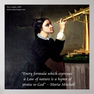 Maria Mitchell Famous "Nature/God" Quote Poster