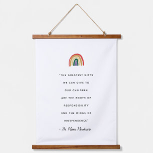 Maria Montessori Quote Hanging Tapestry