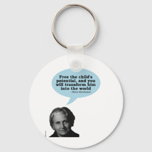 maria montessori quote key ring