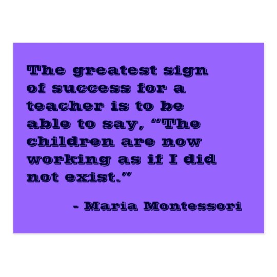 Maria Montessori Quote No. 5 Post Card