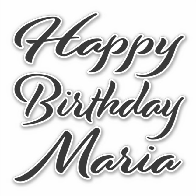 Maria name first name black Sticker birthday (Front)