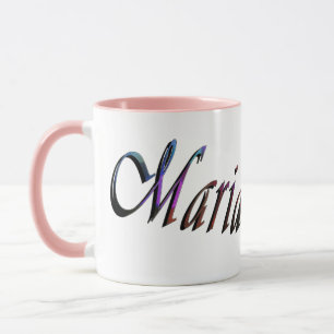 Maria, Name, Logo, Pink Combo Coffee Mug
