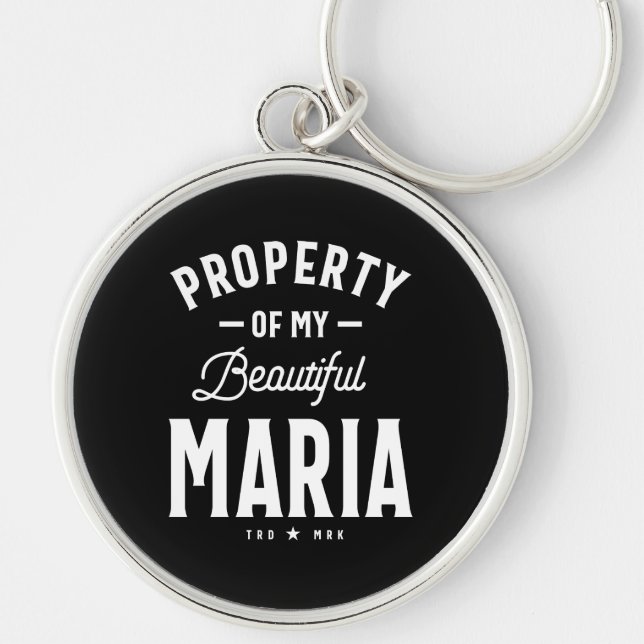 Maria Personalised Name Birthday Gift Key Ring (Front)