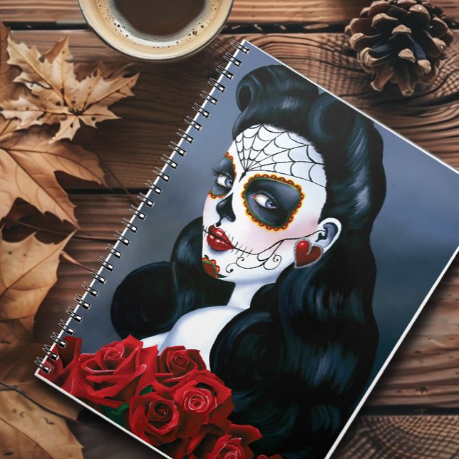 Maria Sugar Skull Red Roses  Notebook (Creator Uploaded)