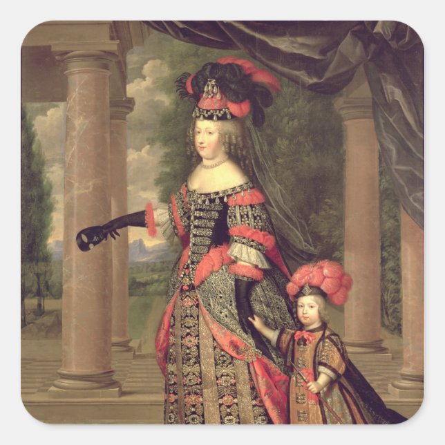 Maria Theresa  wife of Louis XIV Square Sticker (Front)