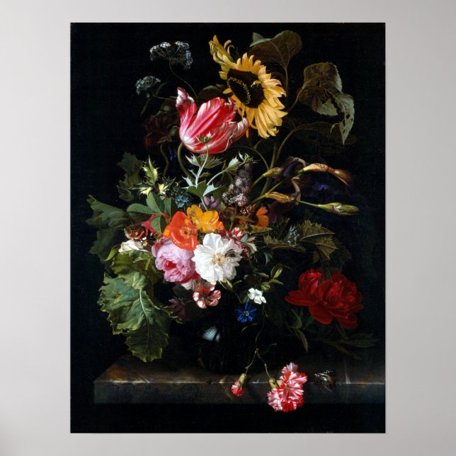 Maria van Oosterwyck Bouquet of Flowers in a Vase Poster (Front)