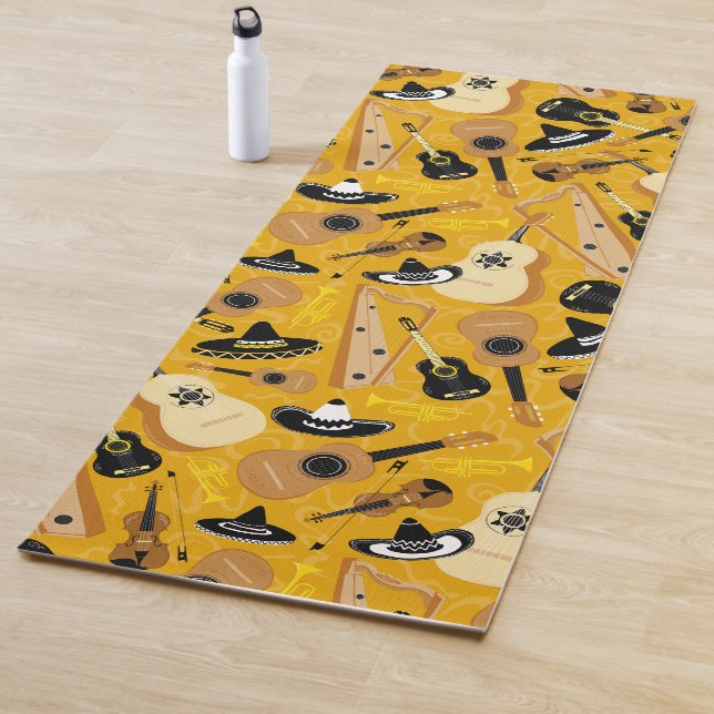 Mariachi Band Musical Instrument Pattern Yoga Mat (In Situ)