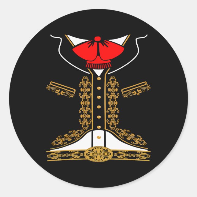 Mariachi Charro Mexican Costume For Cinco De Mayo  Classic Round Sticker (Front)